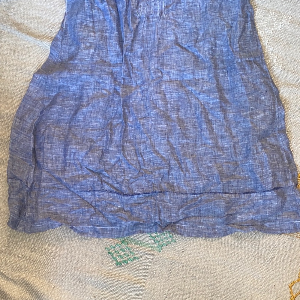 CP Shades Chambray Blue 100% Linen Tunic mini Dress sz Small - Picture 11 of 13